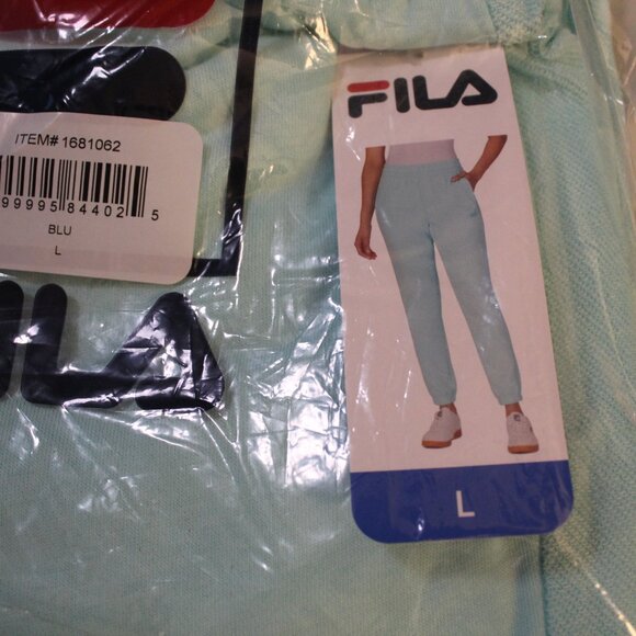 NWT FILA Womens French Terry Drawstring Jogger Blue Tint Size L - Picture 3 of 3